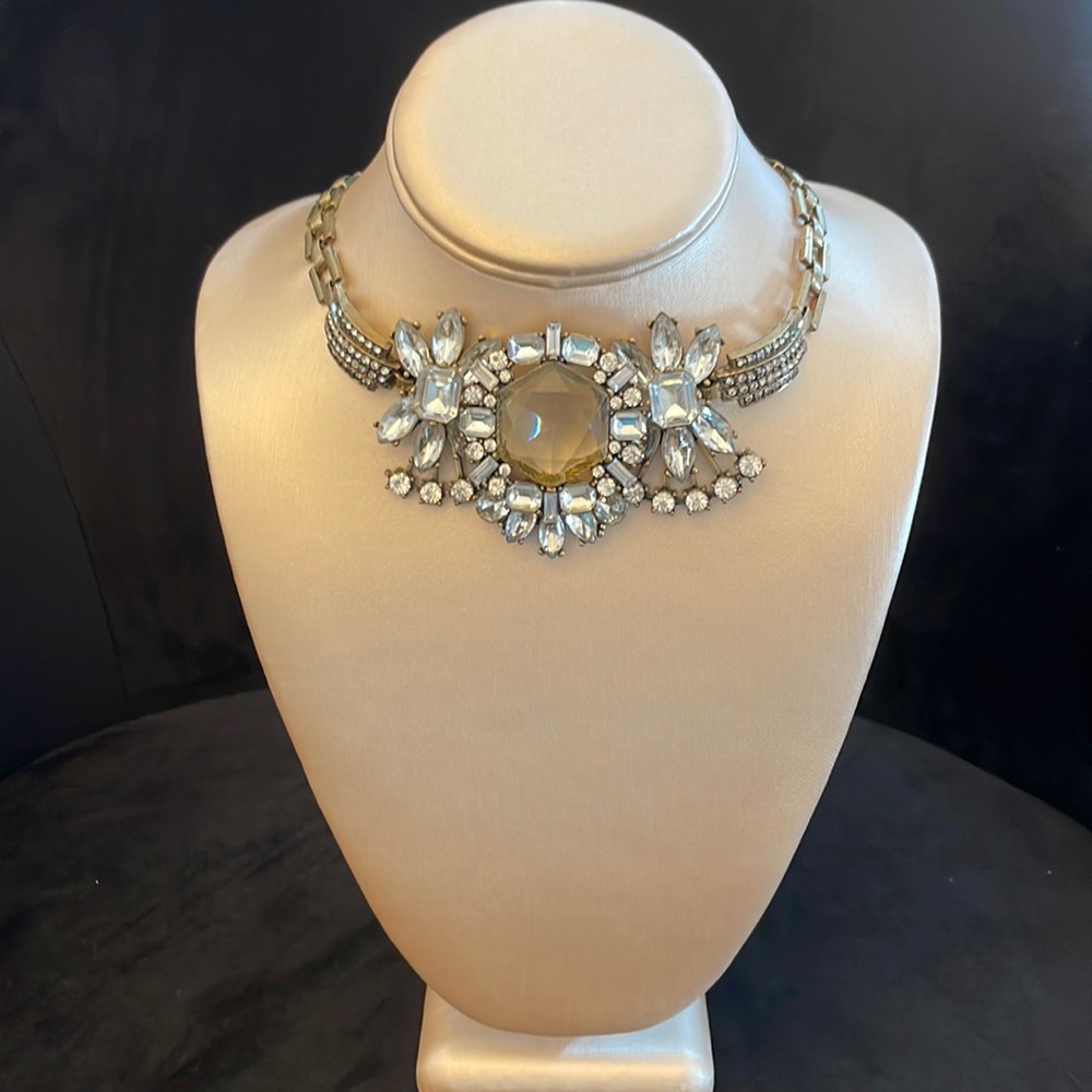 Brand New; Rhinestone fancy necklace; up to 19 inches long